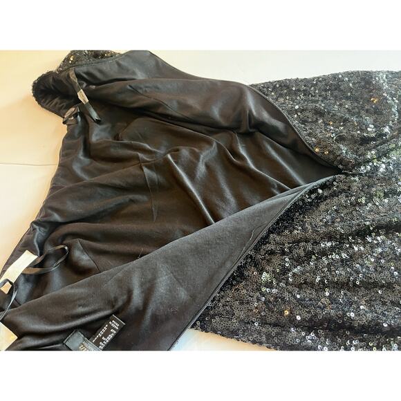 Aidan Mattox Dress Womens Size 2 Blk Beaded Sequin - Picture 11 of 12